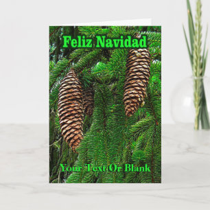 Feliz Navidad - Cones And Needles Holiday Card