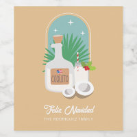 Feliz Navidad Coquito Food and Beverage Label Set