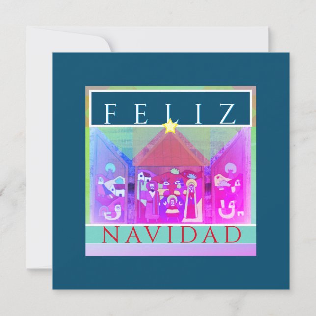 Feliz Navidad Creche Scene (Front)