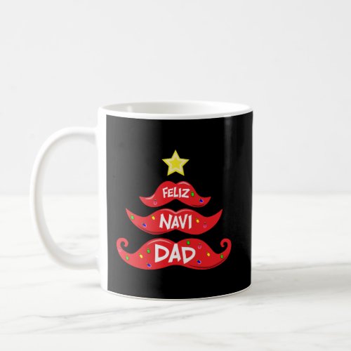 Feliz Navidad Dad Mustache Christmas Tree Red Coffee Mug