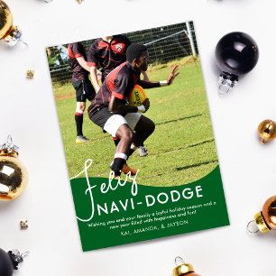 Feliz Navidad Dodgeball Pun Photo Holiday Card