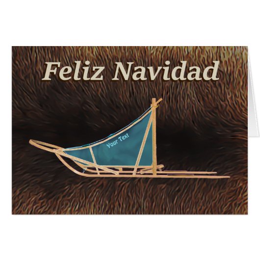 Feliz Navidad - Dog Sled Cards (Front Horizontal)