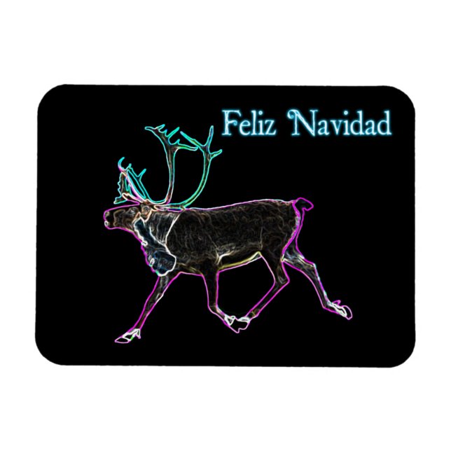 Feliz Navidad - Electric Caribou Magnet (Horizontal)