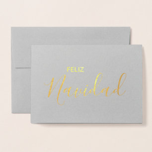 Feliz Navidad Elegant Spanish Merry Christmas Foil Card