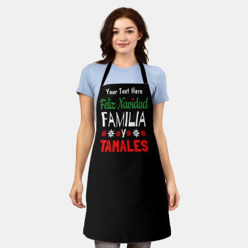 Feliz Navidad Familia Y Tamales Apron