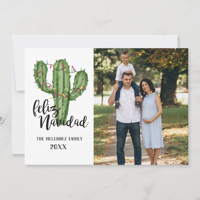 Feliz Navidad Family Photo Holiday Card (Front)