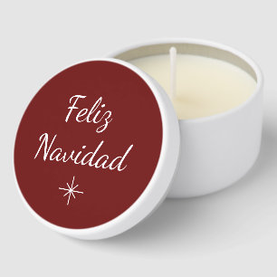 Feliz Navidad Festive Snowflake Red Christmas Mini Candle Favors