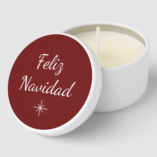 Feliz Navidad Festive Snowflake Red Christmas  Mini Candle Favors (Corner)