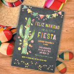 Feliz navidad Fiesta Cactus watercolor Invitation<br><div class="desc">Ole',  Celebrate the Christmas Mexican Style with this colorful and fun,  watercikir Feliz Navidad christmas invitation with a cactus decorated with christmas lights and ornaments. Features a colorful banner Papel Picado against a chalkboard background.</div>