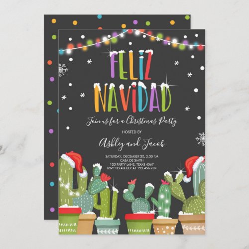 Feliz Navidad Fiesta Christmas Party Invitation