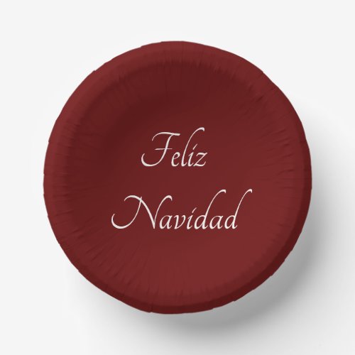 Feliz Navidad Fiesta Christmas Red  Paper Bowls