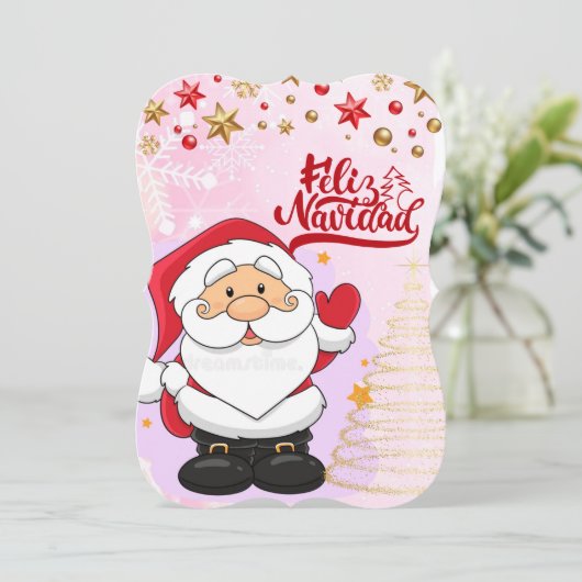 FELIZ NAVIDAD Flat Card (Standing Front)