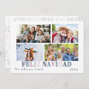 Feliz Navidad Four Photo Card