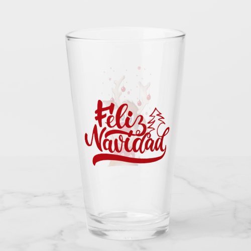 Feliz Navidad Glass