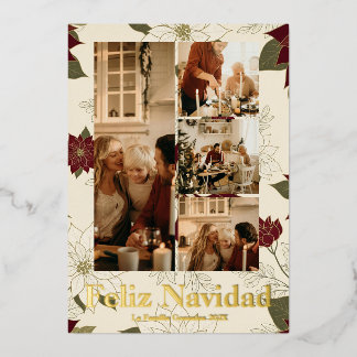 Feliz Navidad Gold Dorado Christmas Foil Holiday Card