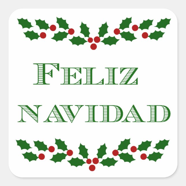 Feliz Navidad- Green font- stickers (Front)