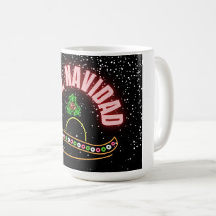 Feliz Navidad Holiday Neon Coffee Mug
