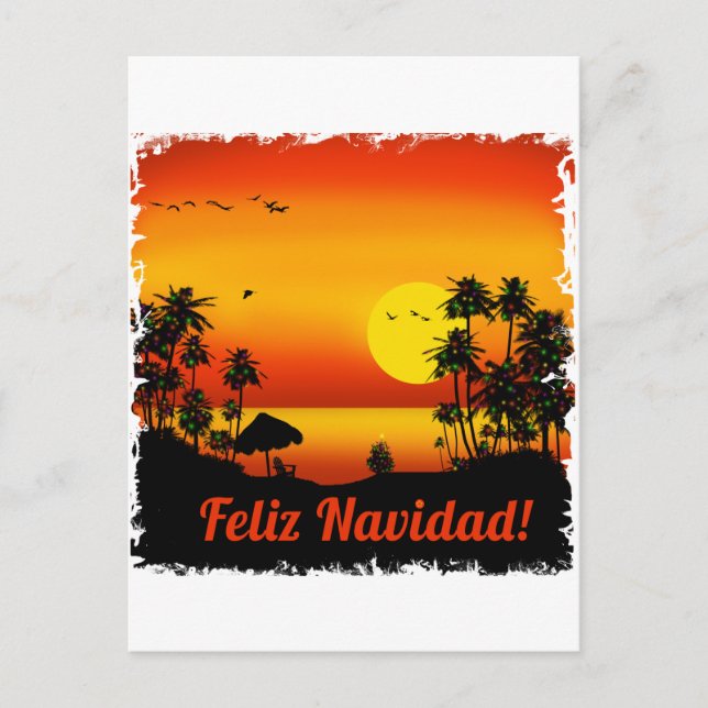 feliz Navidad Holiday Postcard (Front)