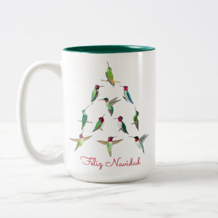 Feliz navidad Coffee Mugs, 15oz for Mexican family or Latin friend. Mexica  cup for him or her. El burrito sabanero, los tamales, el Santa.