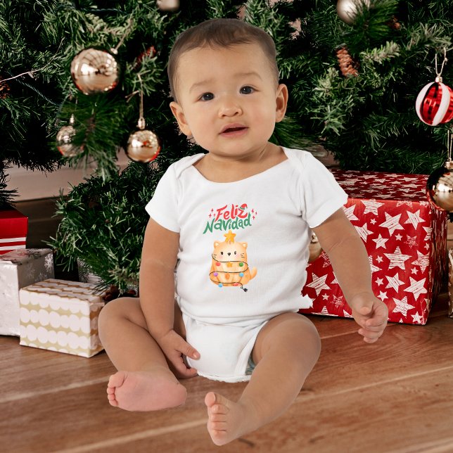 Feliz Navidad Humor Cat Christmas  Baby T-Shirt (Creator Uploaded)