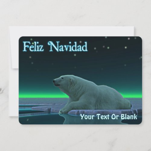 Feliz Navidad _ Ice Edge Polar Bear Holiday Card