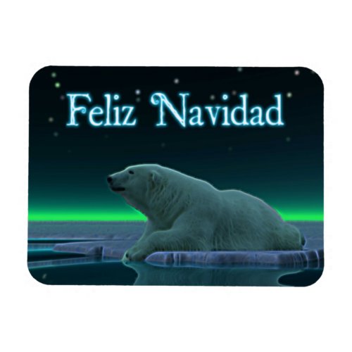 Feliz Navidad _ Ice Edge Polar Bear Magnet