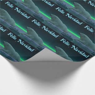 Feliz Navidad - Ice Edge Polar Bear Wrapping Paper