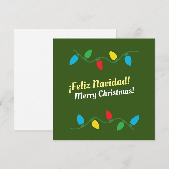  "Feliz Navidad" in English and Spanish Holiday Ca Card (Front/Back)