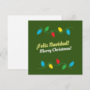  "Feliz Navidad" in English and Spanish Holiday Ca Card
