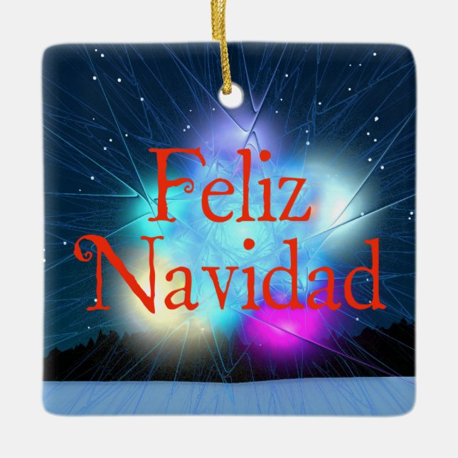 Feliz Navidad - Jack Frost Ceramic Ornament (Front)