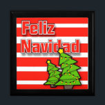 Feliz Navidad Keepsake Box<br><div class="desc">Feliz Navidad
Hold your valuables in this beautiful keepsake box. Made of lacquered wood, the jewelry box comes in golden oak, ebony black, emerald green, and red mahogany. Soft felt protects your jewelry and other collectibles.</div>