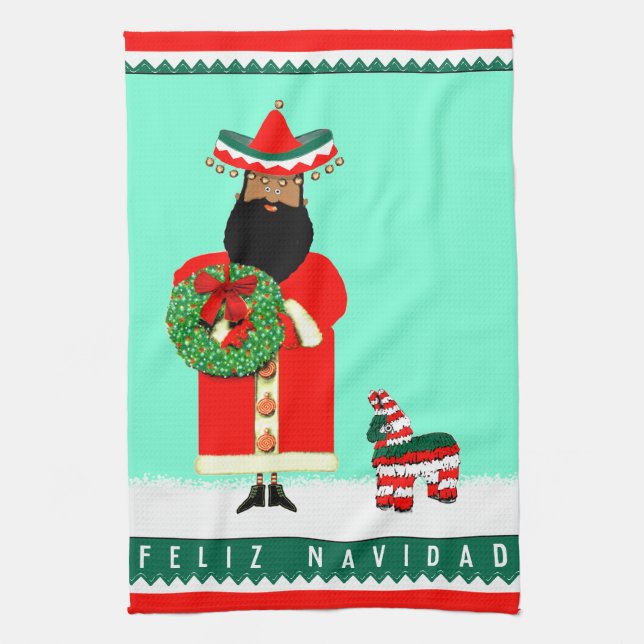 Feliz Navidad Kitchen Towel (Vertical)