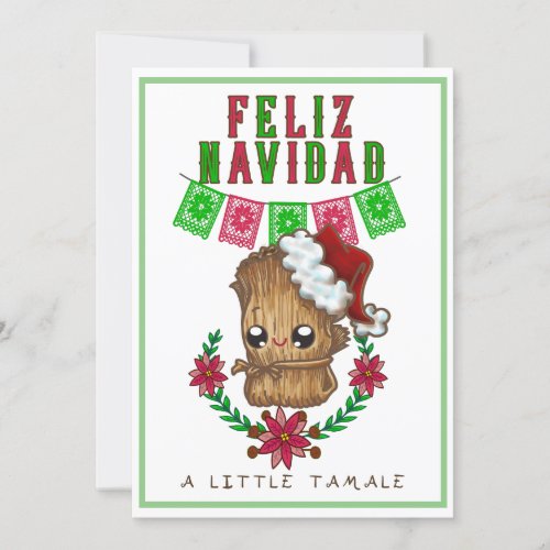 Feliz Navidad _ Little Tamale SpanishEnglish Text Holiday Card