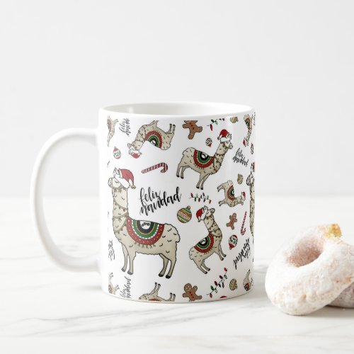 Feliz Navidad Llama Mug