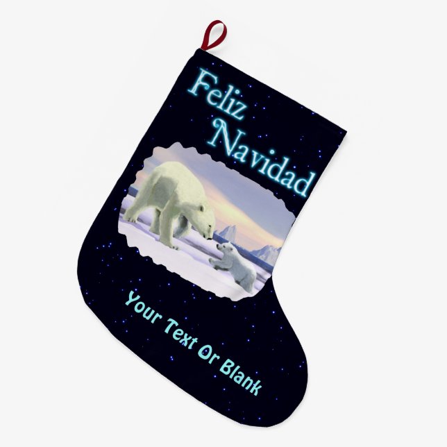 Feliz Navidad - Mama Nose Best Large Christmas Stocking (Front (Hanging))