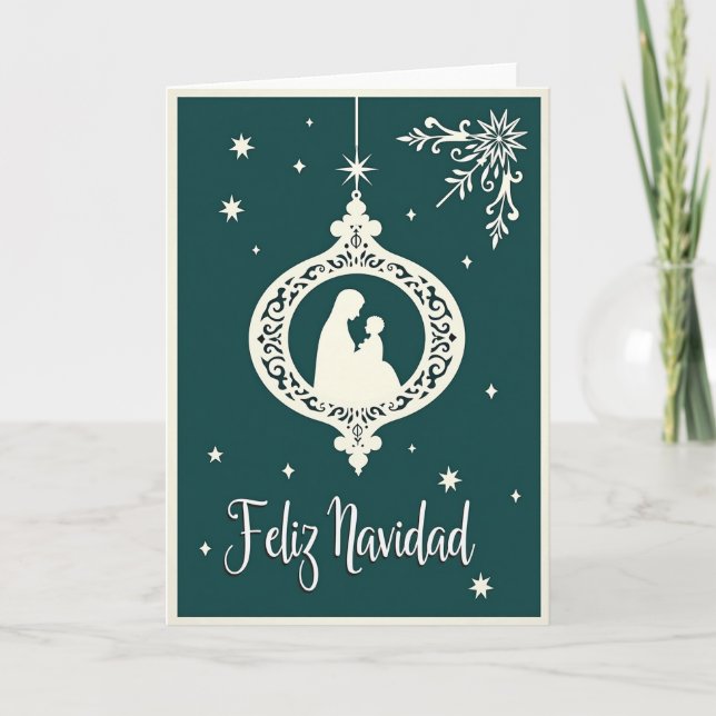 Feliz Navidad Mary Jesus Card (Front)