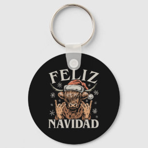 Feliz Navidad Meme Emo Cow Funny Meme Christmas Keychain