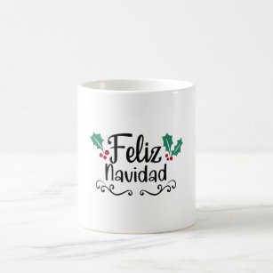 Feliz navidad Coffee Mugs, 15oz for Mexican family or Latin friend. Mexica  cup for him or her. El burrito sabanero, los tamales, el Santa.