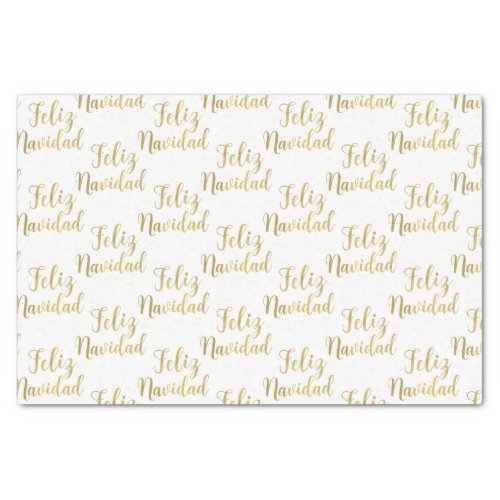 Feliz Navidad Merry Christmas Gold Holiday Tissue Paper