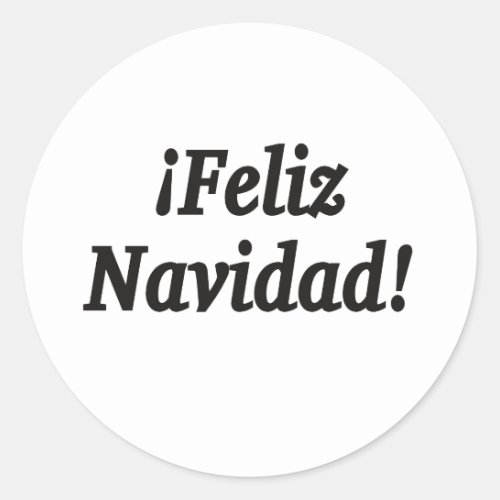 Feliz Navidad Merry Christmas in Spanish bf Classic Round Sticker