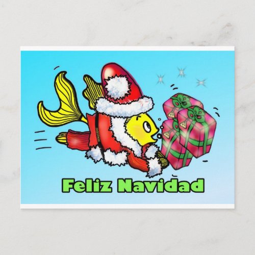 Feliz Navidad Merry Christmas in spanish funny cu Holiday Postcard