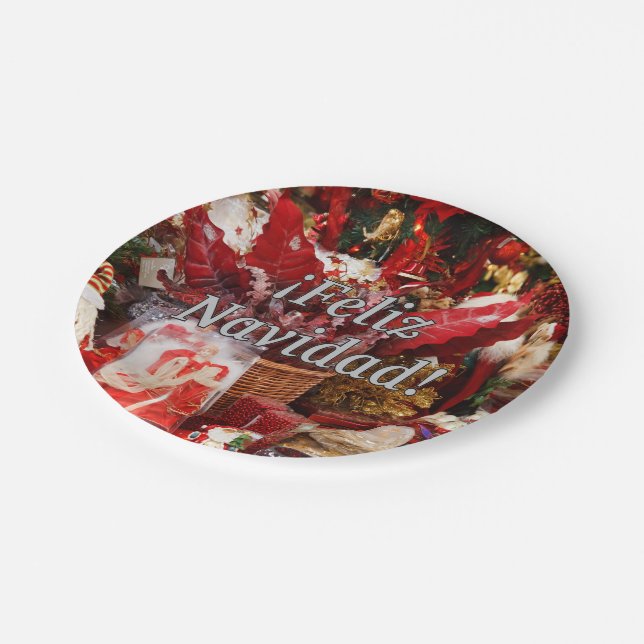 ¡Feliz Navidad! Merry Christmas in Spanish wf Paper Plates (Angled)