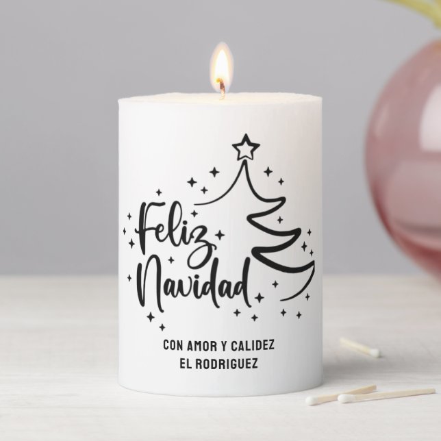 Feliz Navidad | Merry Christmas Pillar Candle Gift (In Situ)