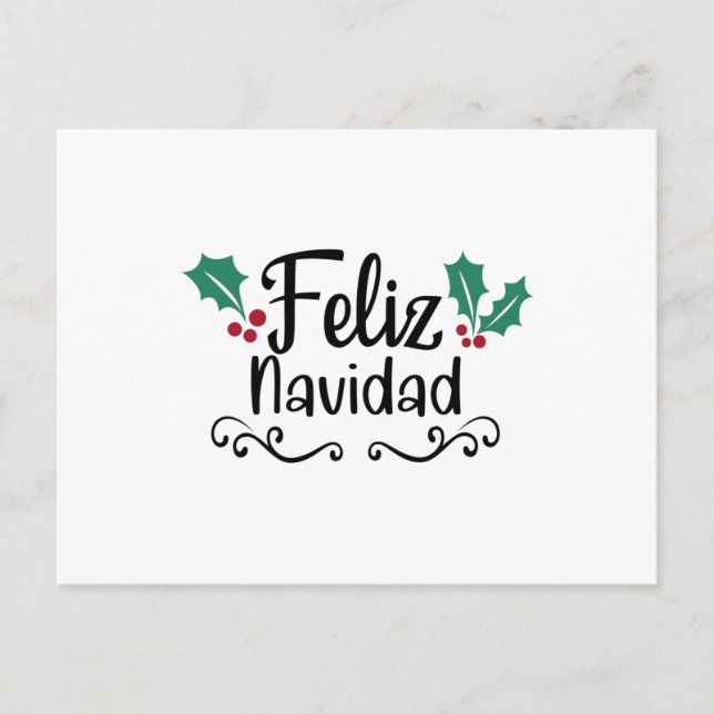 Feliz Navidad Merry Christmas Postcard (Front)