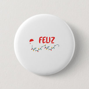 Feliz Navidad Merry Christmas Xmas Lights Pajamas Button