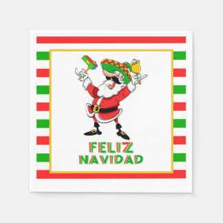 Feliz Navidad Mexico Christmas Santa Napkins
