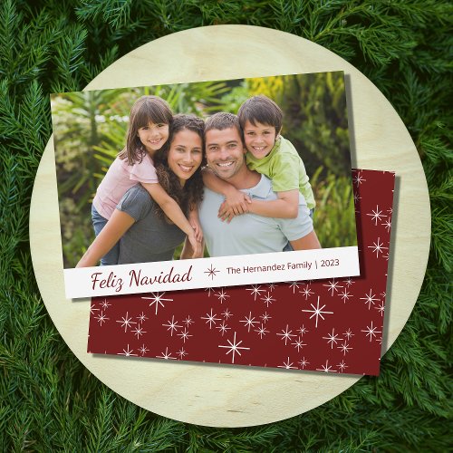 Feliz Navidad Modern Family Photo Christmas Holiday Card