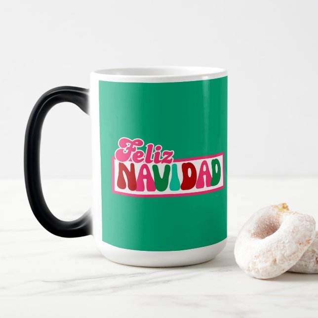 Feliz Navidad - Morphing Color Morph Mug (With Donut)