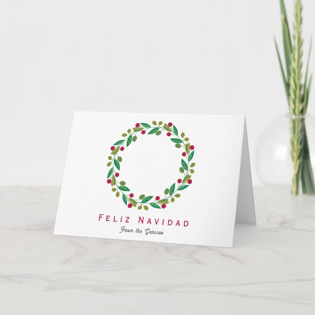 Feliz Navidad - Non Photo Holiday Card (Front)