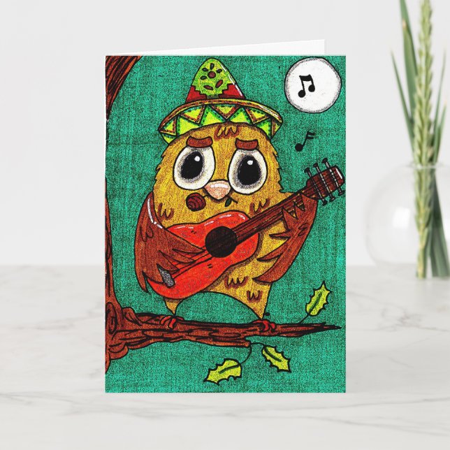 Feliz Navidad Owl Card (Front)